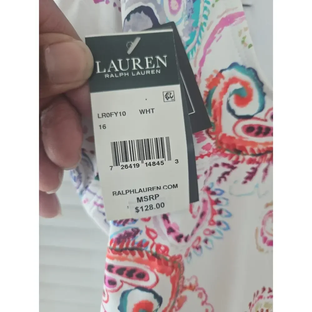 NWT Lauren Ralph Lauren One-Piece Swimsuit Size 16 - Picture 3 of 4